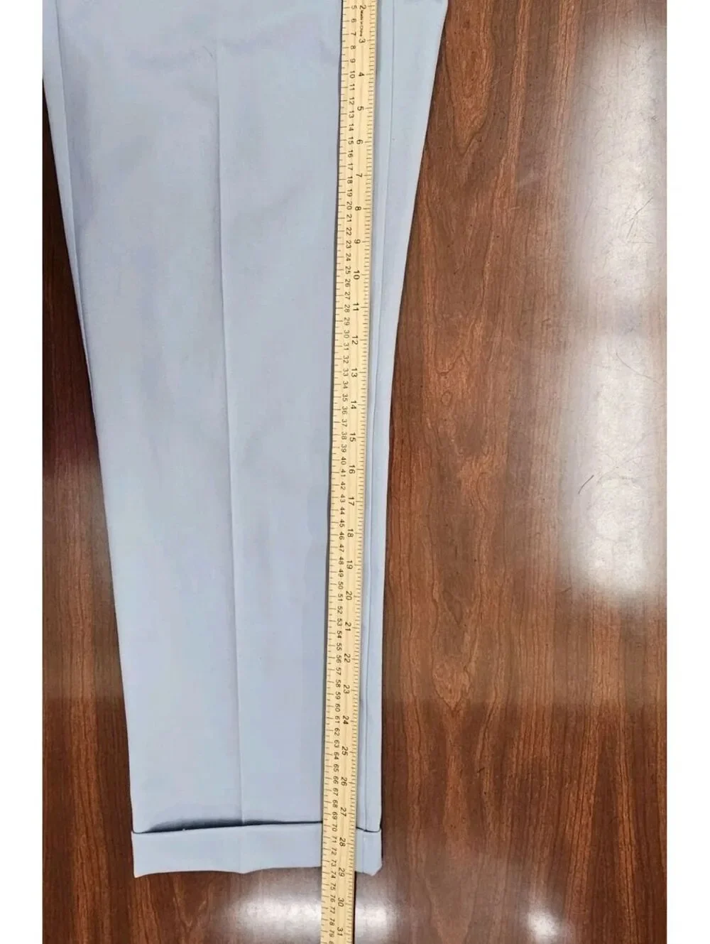 Land's End Mens 33x30 Traditional Fit No Iron Blue Flat Front 100% Cotton Pant